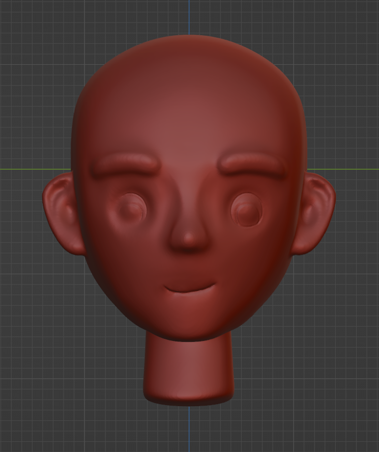 A screen grab of my first head sculpt in blender 3D